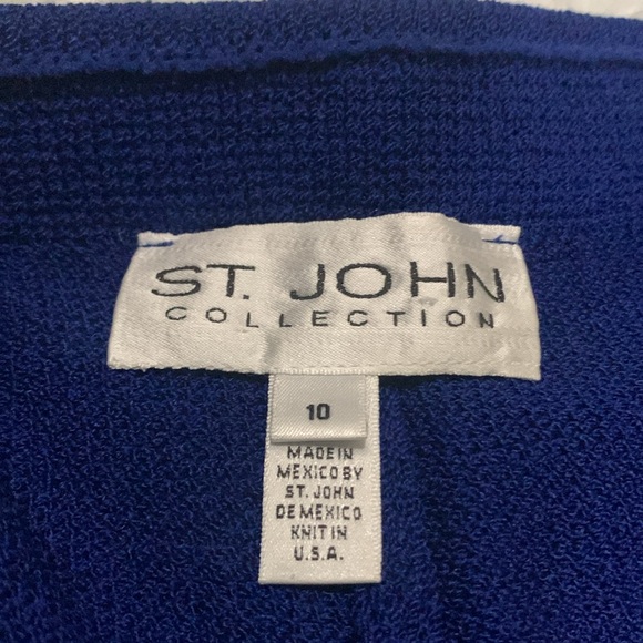 St. John Knit Blue Wide-Leg Pants - Picture 4 of 4